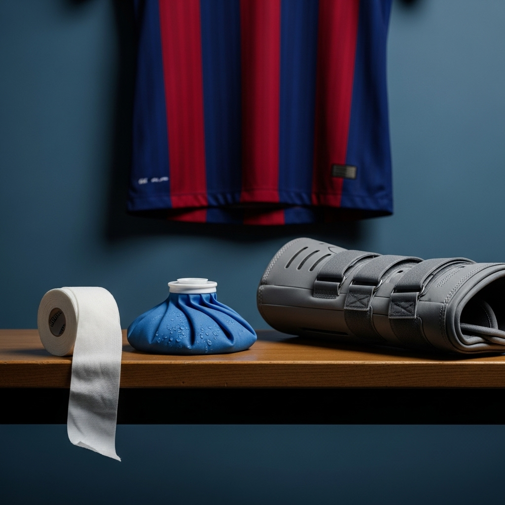 Ferran Torres i FC Barcelona-trøje med et bekymret udtryk eller under behandling