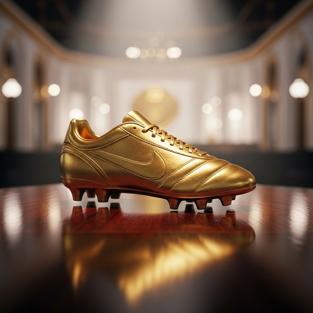 Kylian Mbappé holder den Gyldne Støvle ved en ceremoni på Santiago Bernabéu