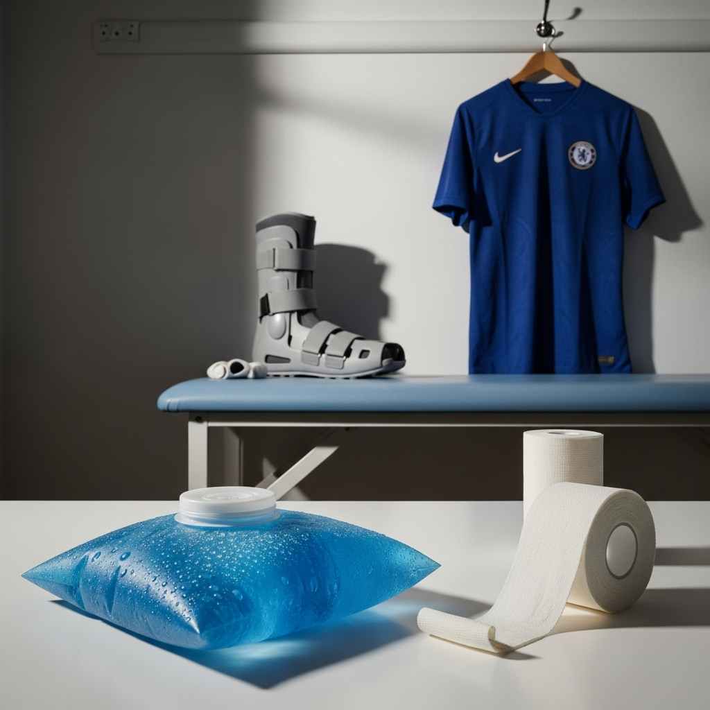 Liam Delap i Chelsea-trøje på træningsbanen, klar til comeback efter skade