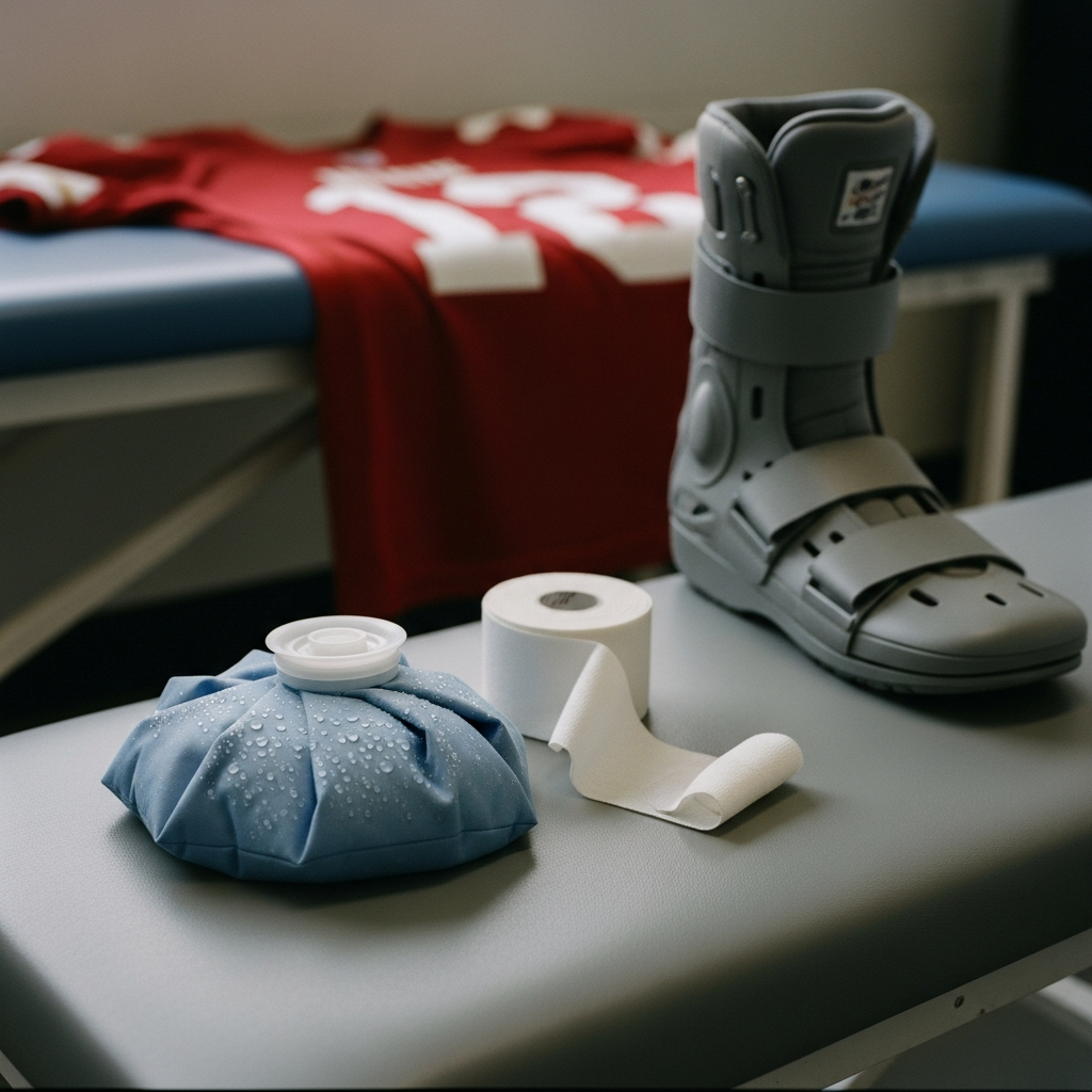 Paul Pogba i AS Monacos træningstøj kigger ned, symboliserende hans seneste skadesforløb og forsinkede comeback.