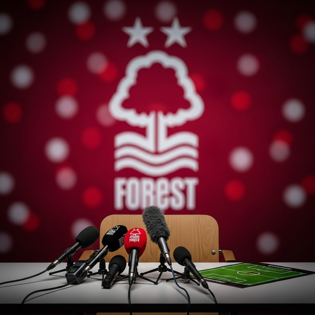 Sean Dyche som ny træner for Nottingham Forest på sidelinjen