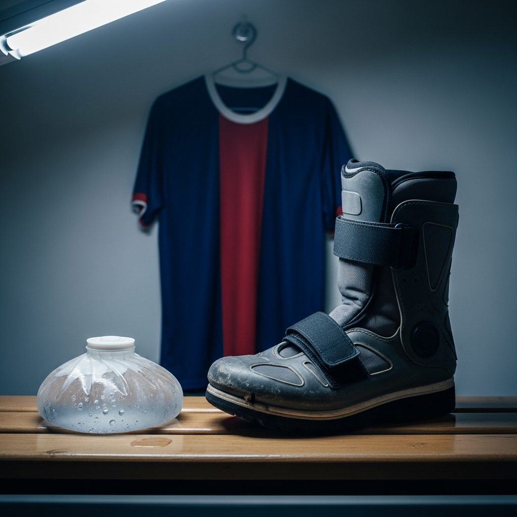 Nuno Mendes, PSG-spiller, holder sig til venstre knæ efter at have pådraget sig en forstuvning.